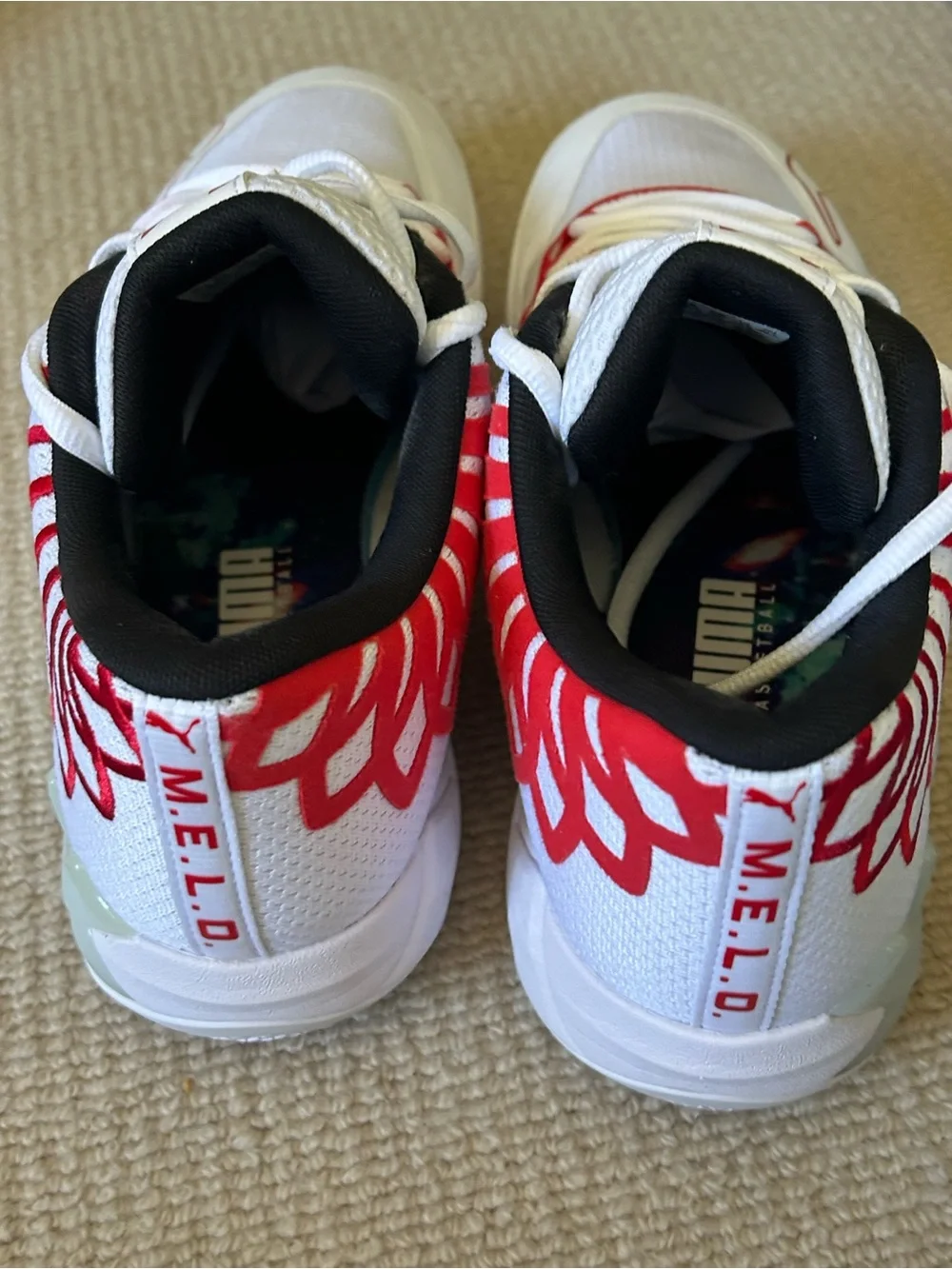 Puma MB Low Team Men's White and Red Low-Top Sneakers